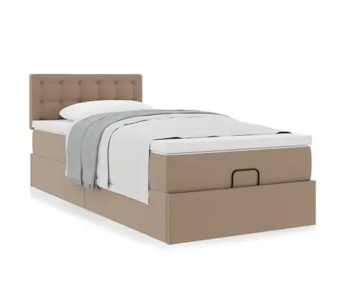 Osmaņu Gulta Ar Matrača, Kapučīno, 90X200Cm, Mākslīgā Āda Vidaxl