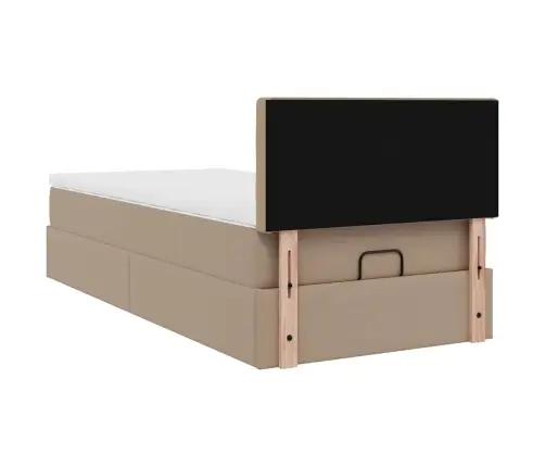 Osmaņu Gulta Ar Matrača, Kapučīno, 90X200Cm, Mākslīgā Āda Vidaxl