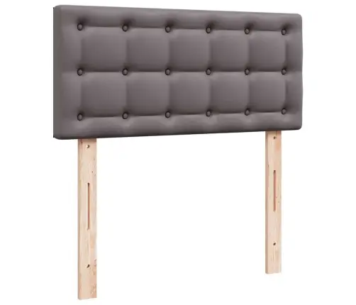 Osmaņu Gulta Ar Matrača, Pelēks, 100X200Cm, Mākslīgā Āda Vidaxl