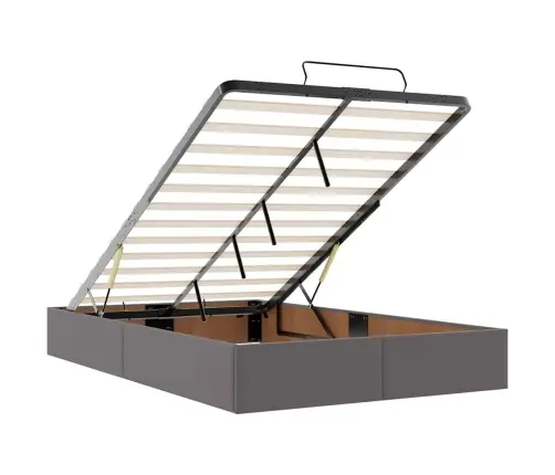 Osmaņu Gultas Rāmis Ar Matrača Pelēks 120X190Cm Mākslīgā Āda Vidaxl