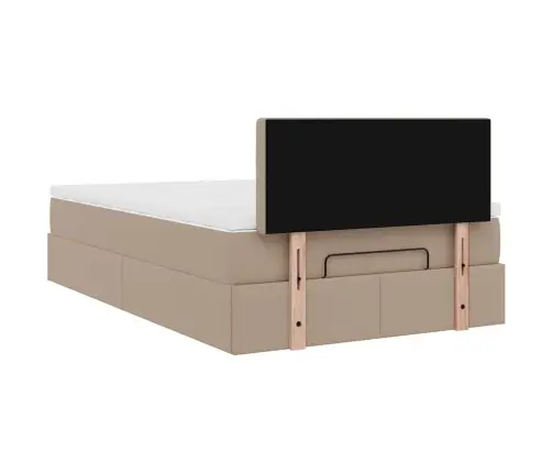 Osmaņu Gultas Rāmis Ar Matrača Kapučīno 120X190Cm Mākslīgā Āda Vidaxl