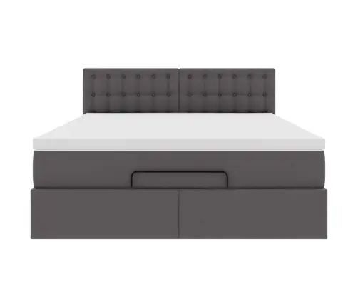 Ottomani Voodi Madratsiga, Hall, 140X190cm Kunstnahk