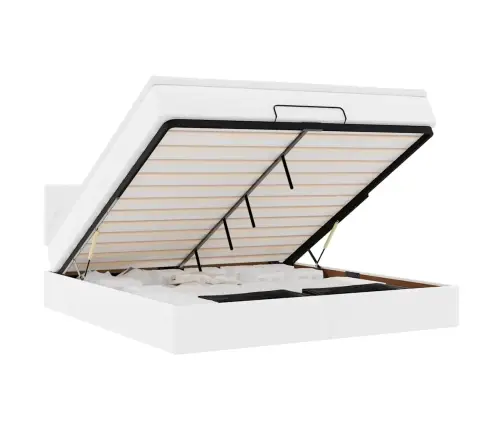 Osmanų Lovos Rėmas Su Čiužiniu, Balta, 160X200cm Dirbtinė Oda