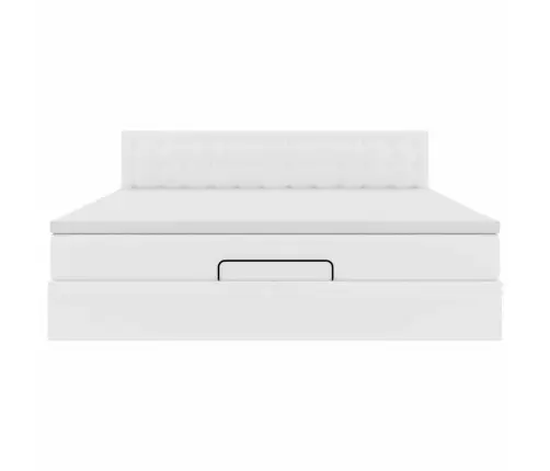 Osmanų Lovos Rėmas Su Čiužiniu, Balta, 160X200cm Dirbtinė Oda