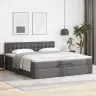 Osmaņu Gultas Rāmis Ar Matrača Pelēks 180X200Cm Mākslīgā Āda Vidaxl