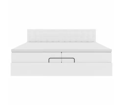 Osmanų Lovos Rėmas Su Čiužiniais, Balta, 200X200cm Dirbt. Oda