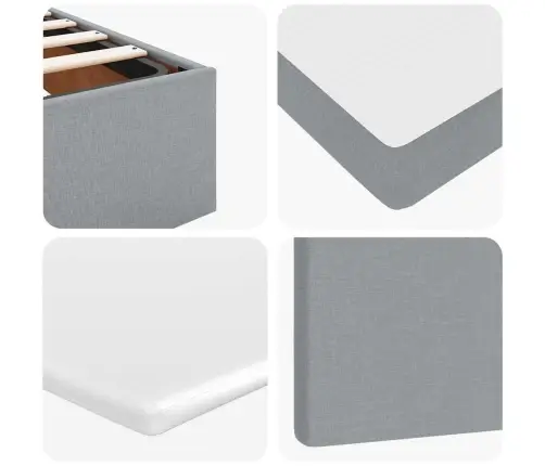 Ottomani Voodiraam Madratsiga, Helehall, 80X200 cm Kangas