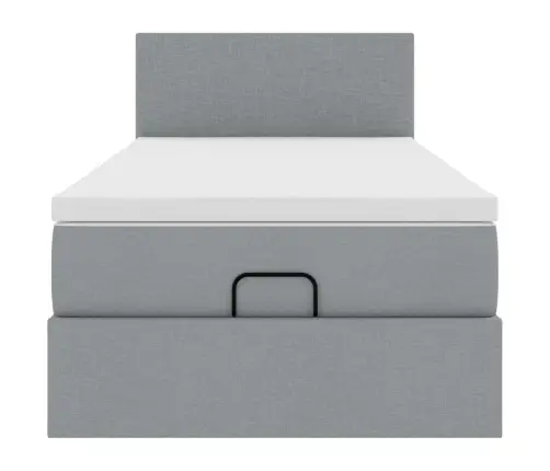 Ottomani Voodiraam Madratsiga, Helehall, 80X200 cm Kangas