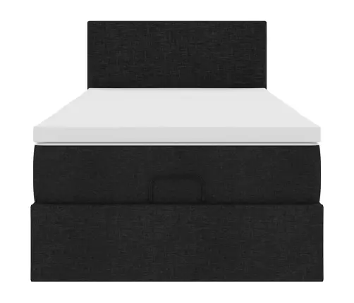 Osmanų Lovos Rėmas Su Čiužiniu, Juodas, 80X200cm Audinys