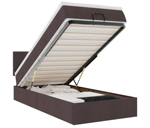 Osmaņu Gultas Rāmis Ar Matrača Tumši Brūns 80X200 Cm Audums Vidaxl