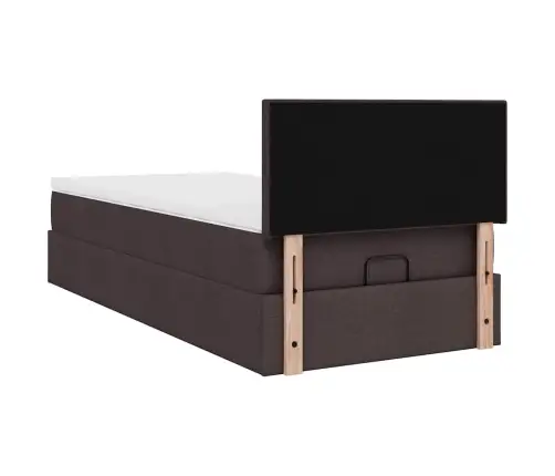 Osmaņu Gultas Rāmis Ar Matrača Tumši Brūns 90X190 Cm Audums Vidaxl