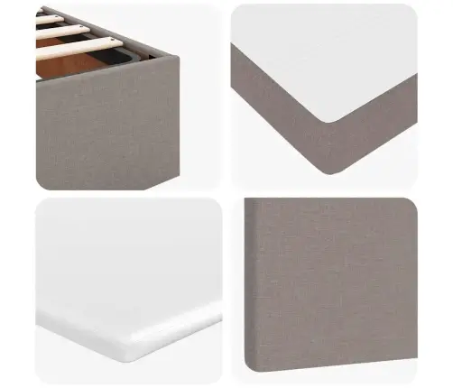 Osmaņu Gultas Rāmis Ar Matrača Pelēkbrūna 90X190 Cm Audums Vidaxl