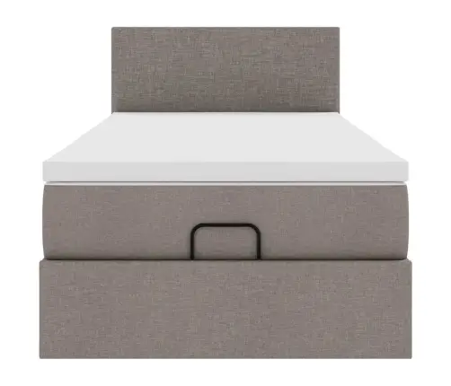 Osmaņu Gultas Rāmis Ar Matrača Pelēkbrūna 90X190 Cm Audums Vidaxl