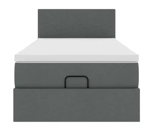 Osmaņu Gultas Rāmis Ar Matrača Tumši Pelēks 90X200 Cm Audums Vidaxl