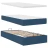 Osmaņu Gultas Rāmis Ar Matrača Zils 90X200 Cm Audums Vidaxl