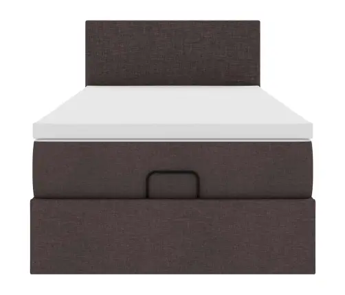 Osmaņu Gultas Rāmis Ar Matrača Tumši Brūns 100X200 Cm Audums Vidaxl
