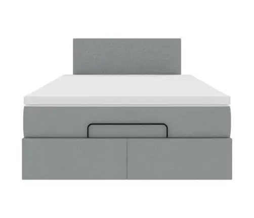 Osmanų Lova Su Čiužiniu, Pilkas, 120X190cm Audinys