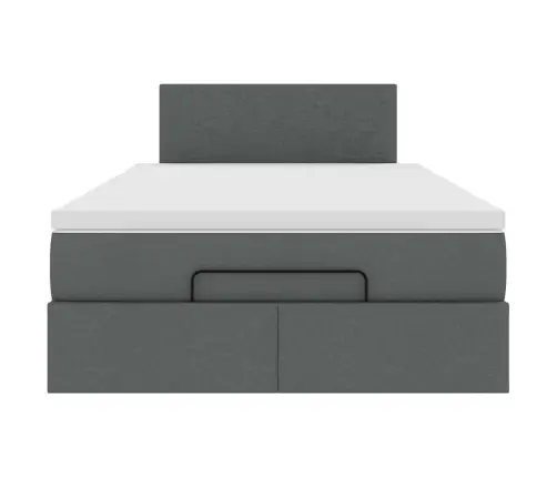 Osmaņu Gultas Rāmis Ar Matrača Tumši Pelēks 120X190 Cm Audums Vidaxl