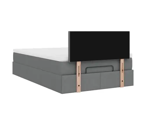 Osmaņu Gultas Rāmis Ar Matrača Tumši Pelēks 120X190 Cm Audums Vidaxl