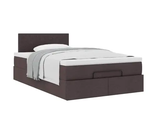 Osmaņu Gultas Rāmis Ar Matrača Tumši Pelēks 120X190 Cm Audums Vidaxl