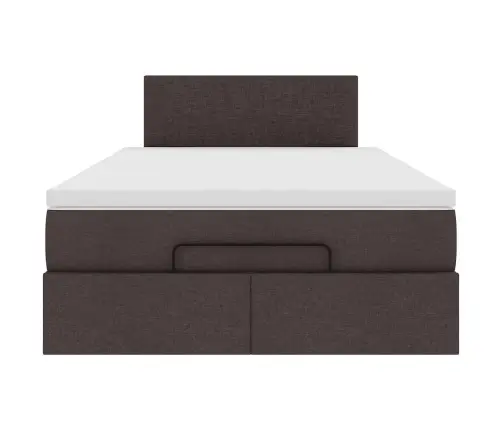 Osmaņu Gultas Rāmis Ar Matrača Tumši Pelēks 120X190 Cm Audums Vidaxl