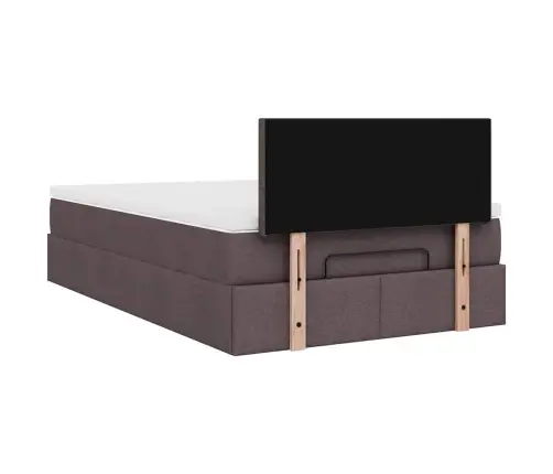 Osmaņu Gultas Rāmis Ar Matrača Tumši Pelēks 120X190 Cm Audums Vidaxl