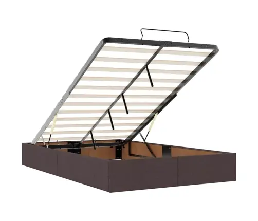 Osmaņu Gultas Rāmis Ar Matrača Tumši Brūns 120X200 Cm Audums Vidaxl