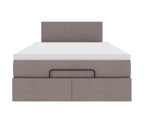 Osmaņu Gultas Rāmis Ar Matrača Pelēkbrūns 120X200Cm Audums Vidaxl