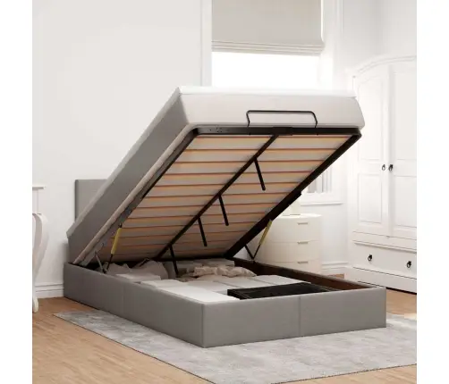 Osmaņu Gultas Rāmis Ar Matrača Pelēkbrūns 120X200Cm Audums Vidaxl