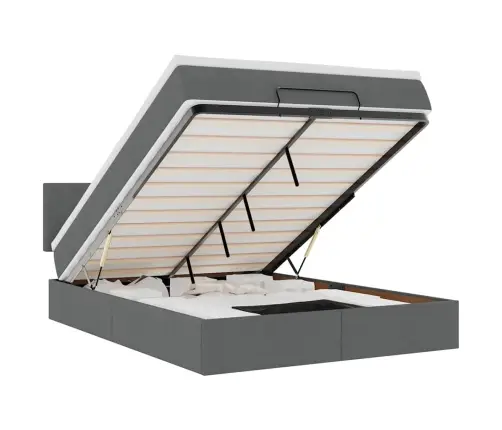 Osmanų Lova Su Čiužiniu, Pilkas, 140X190cm Audinys