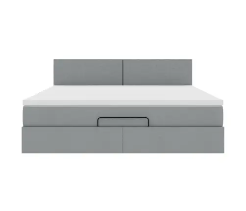 Osmaņu Gultas Rāmis Ar Matrača Gaiši Pelēks 160X200 Cm Audums Vidaxl