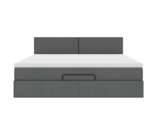 Ottomani Voodi Madratsiga, Tumehall, 160X200 cm Kangas