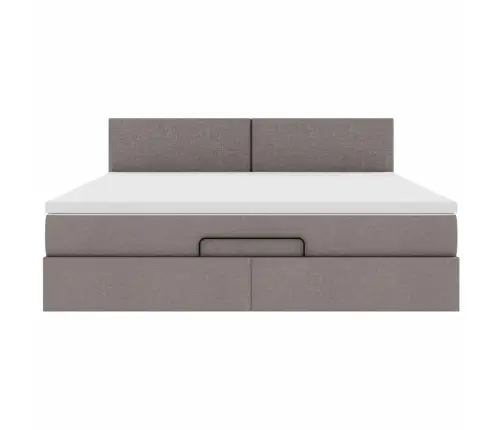 Osmanų Lovos Rėmas Su Čiužiniu, Taupe, 160X200 cm Audinys