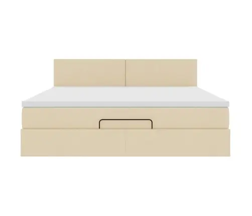 Osmanų Lovos Rėmas Su Čiužiniu, Kreminis, 160X200 cm Audinys