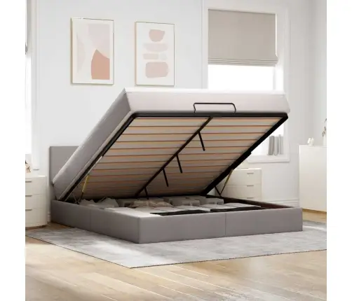 Osmaņu Gultas Rāmis Ar Matrača Pelēkbrūns 180X200Cm Audums Vidaxl Osmaņu Gultas Rāmis Ar Matrača Pelēkbrūns 180X200Cm Audums Vidaxl