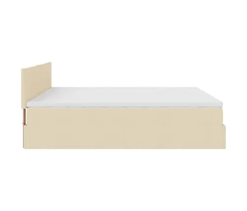 Osmaņu Gultas Rāmis Ar Matrača Krēmkrāsas 180X200 Cm Audums Vidaxl