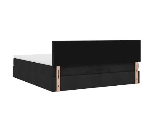 Ottomani Voodi Madratsiga, Must, 200 X 200 cm Kangas