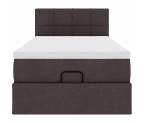 Osmaņu Gultas Rāmis Ar Matrača Tumši Brūns 80X200 Cm Audums Vidaxl