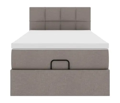 Osmaņu Gultas Rāmis Ar Matrača Pelēkbrūns 80X200 Cm Audums Vidaxl