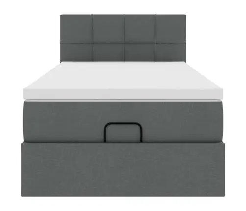 Osmaņu Gultas Rāmis Ar Matrača Tumši Pelēks 90X190 Cm Audums Vidaxl