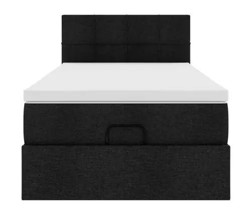 Osmaņu Gultas Rāmis Ar Matrača Melns 90X190 Cm Audums Vidaxl