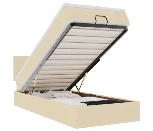 Osmaņu Gultas Rāmis Ar Matrača Krēma 90X190 Cm Audums Vidaxl