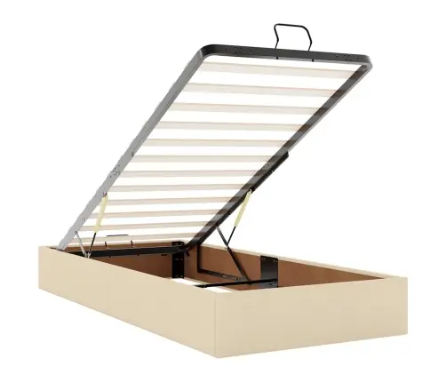 Osmaņu Gultas Rāmis Ar Matrača Krēma 90X190 Cm Audums Vidaxl