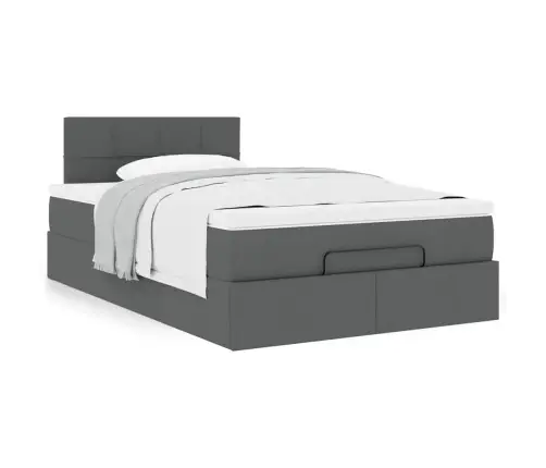 Osmaņu Gultas Rāmis Ar Matrača Tumši Pelēks 120X190 Cm Audums Vidaxl