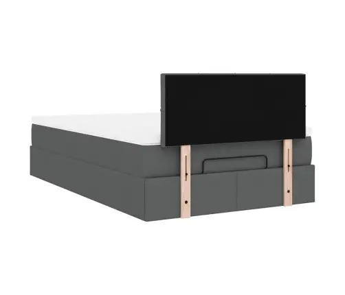 Osmaņu Gultas Rāmis Ar Matrača Tumši Pelēks 120X190 Cm Audums Vidaxl