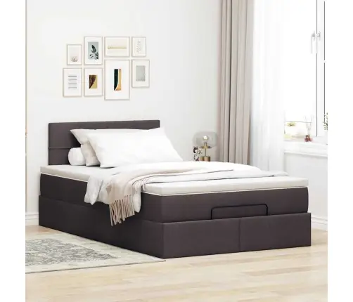 Osmaņu Gultas Rāmis Ar Matrača Tumši Pelēks 120X190 Cm Audums Vidaxl