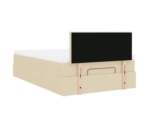 Ottomani Voodi Madratsiga, Kreemjas, 120X190 cm Kangas