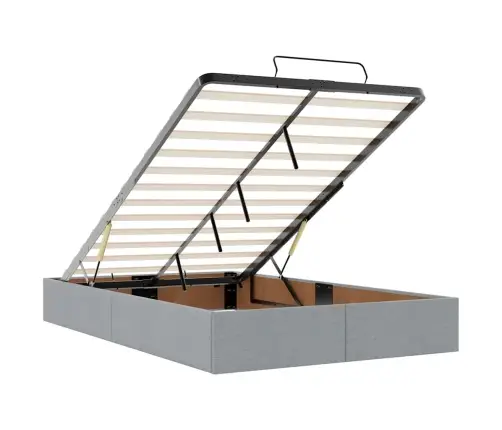 Osmanų Lova Su Čiužiniu, Pilkas, 120X200cm Audinys