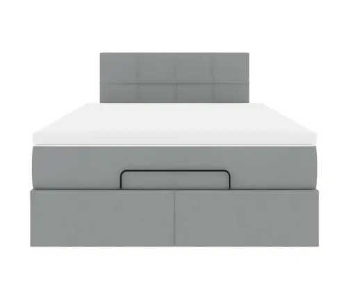 Osmanų Lova Su Čiužiniu, Pilkas, 120X200cm Audinys