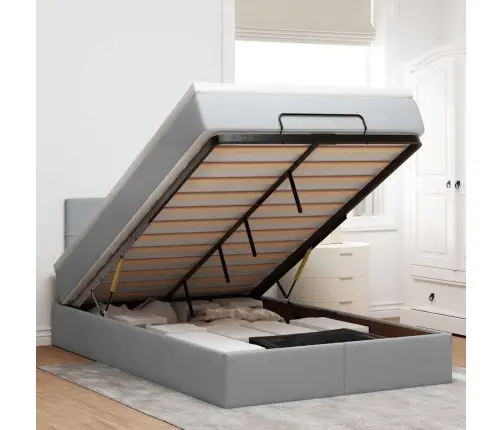 Osmanų Lova Su Čiužiniu, Pilkas, 120X200cm Audinys